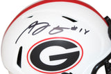 Aj Green Autographed/Signed Georgia Bulldogs Lunar Mini Helmet Beckett 40737