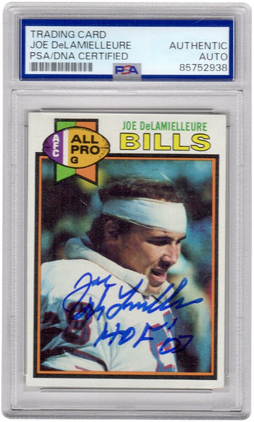 Joe DeLamielleure Signed Bills 1979 Topps Card #190 w/HOF'03 -(PSA Encapsulated)
