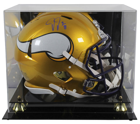 Vikings Justin Jefferson Signed Flash F/S Speed Proline Helmet W/ Case BAS Wit
