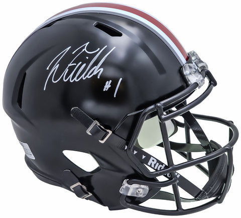 JUSTIN FIELDS AUTOGRAPHED OHIO STATE BLACK ALTERNATE FULL SIZE HELMET BECKETT