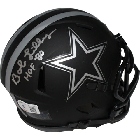 Bob Lilly Autographed Dallas Cowboys Eclipse Mini Helmet w/insc BAS 40057