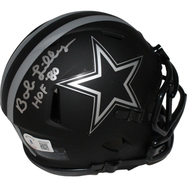 Bob Lilly Autographed Dallas Cowboys Eclipse Mini Helmet w/insc BAS 40057