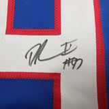 Autographed/Signed Dexter Lawrence New York Retro Pro Cut Jersey Beckett BAS COA