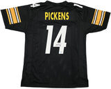 PITTSBURGH STEELERS GEORGE PICKENS AUTOGRAPHED BLACK JERSEY BECKETT QR 243092