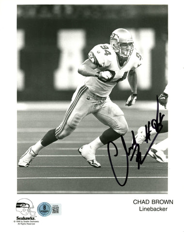 Chad Brown Autographed/Signed Seattle Seahawks 8x10 Photo Beckett 57667