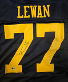 TAYLOR LEWAN AUTOGRAPHED SIGNED COLLEGE STYLE CUSTOM XL JERSEY W/ BECKETT QR