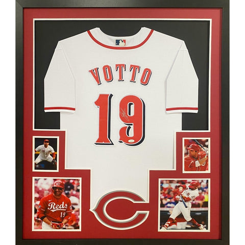 Joey Votto Autographed Signed Framed Cincinnati Reds Jersey JSA