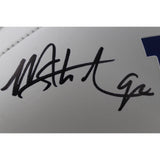 Michael Strahan Autographed/Signed New York Giants Logo Football Beckett 49849