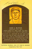 Cubs Edd Roush Authentic Signed 3.5x5.5 HOF Plaque Postcard JSA #T12865