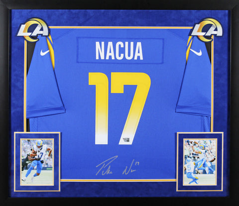 Rams Puka Nacua Authentic Signed Blue Nike Game Framed Jersey Fanatics