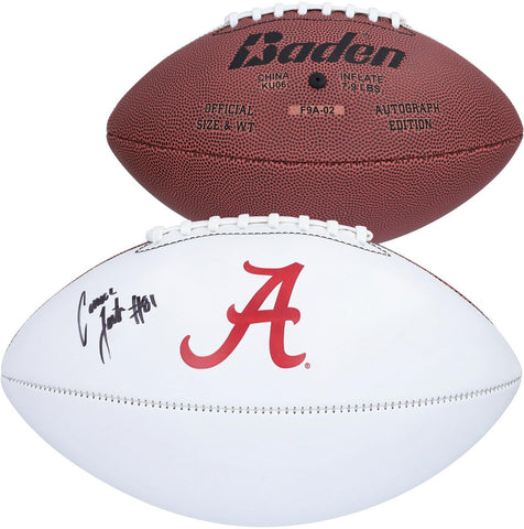 Cameron Latu Alabama Crimson Tide Autographed White Panel Football