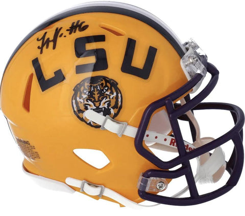 TERRACE MARSHALL Jr. Autographed LSU Tigers Mini Helmet FANATICS