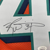 FRAMED Autographed/Signed RICKY WILLIAMS 33x42 Miami Orange Jersey JSA COA Auto