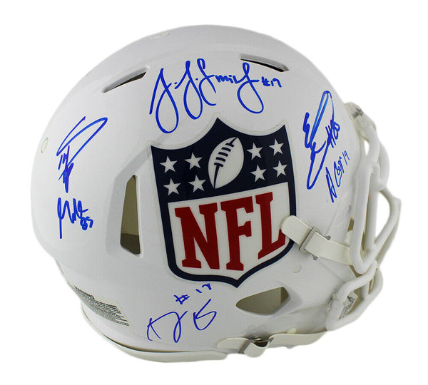 NFL Shield Receiving Threats Speed Authentic Multi-Signed White Helmet