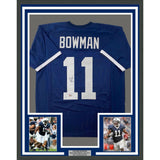 Framed Autographed/Signed NaVorro Bowman 35x39 Penn State Blue Jersey COA