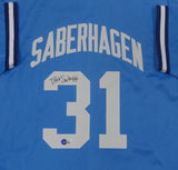 KC Royals BRET SABERHAGEN Signed Custom Replica Blue Jersey AUTO - BAS