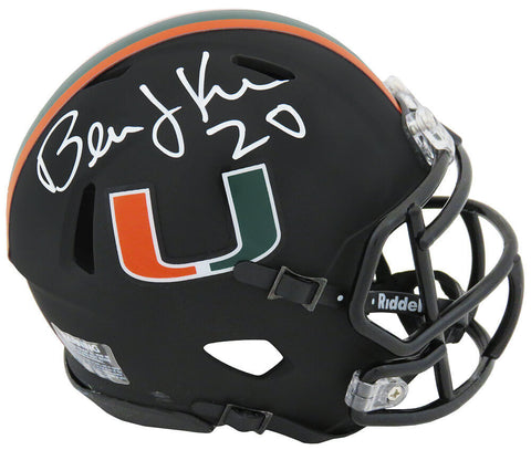 Bernie Kosar Signed Miami Black Alternate Riddell Speed Mini Helmet - (SS COA)