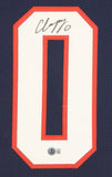 Christian Gonzalez Signed New England Patriots 35"x 43" Framed Jersey (Beckett)