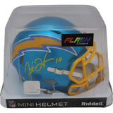 Justin Herbert Autographed Los Angeles Chargers Flash Mini Helmet Beckett 46440