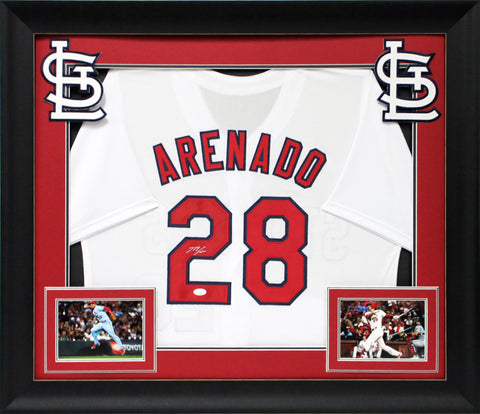Nolan Arenado Authentic Signed White Pro Style Framed Jersey Autographed JSA