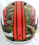 John Elway Autographed Denver Broncos Camo Speed F/S Helmet-Beckett W Hologram