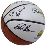 1978-79 Sonics NBA Champions Autographed Basketball 8 Sigs Brown Sikma MCS 70336