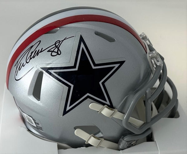 Cowboys DREW PEARSON Signed Throwback Speed Mini Helmet AUTO - BAS