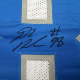 Autographed/Signed D.J. DJ Reader Detroit White Football Jersey Beckett BAS COA