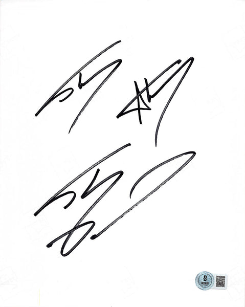 Lakers Shaquille O'Neal 3x Signed 8x10 Cut Signature BAS Witnessed #2W958055