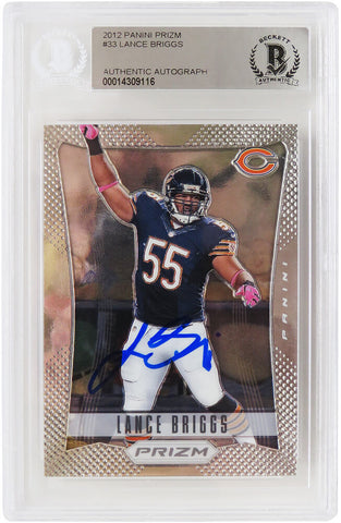 Lance Briggs Autographed Bears 2012 Panini Prizm Card #33 - (Beckett)