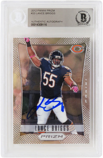 Lance Briggs Autographed Bears 2012 Panini Prizm Card #33 - (Beckett)