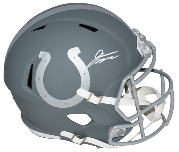 JONATHAN TAYLOR SIGNED INDIANAPOLIS COLTS SLATE FULL SIZE SPEED HELMET BECKETT