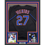 Framed Autographed/Signed Mark Vientos 35x39 New York Black Jersey BAS COA