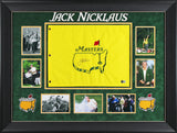 Jack Nicklaus Authentic Signed & Framed Yellow Masters Pin Flag BAS COA