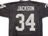 OAKLAND RAIDERS BO JACKSON AUTOGRAPHED BLACK JERSEY BECKETT BAS WITNESS 226423