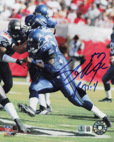 Shaun Alexander Autographed 8x10 Photo Seattle Seahawks Beckett BAS QR #BS36882