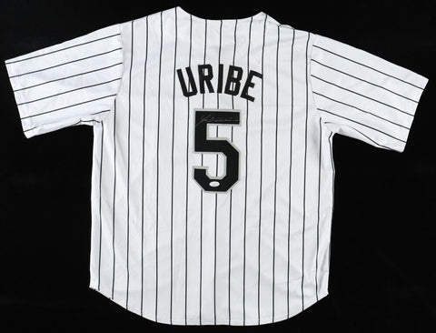 Juan Uribe Signed Chicago White Sox Pinstriped Jersey (JSA) 2005 World Champion