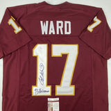 Signed CHARLIE WARD 93 Heisman Florida State Maroon Jersey JSA COA