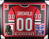 Chevy Chase Autographed Pro Style Framed Red XL Jersey 35x43 Beckett 40129