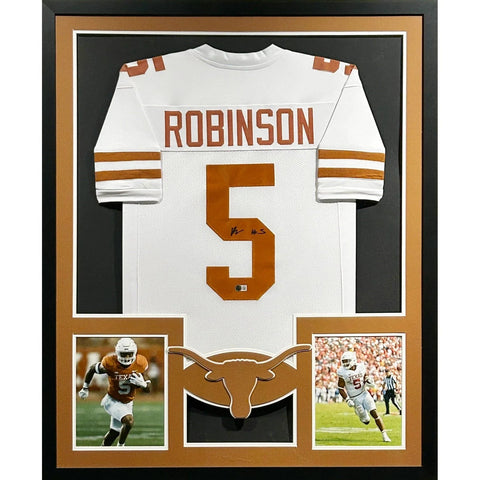 Bijan Robinson Autographed Signed Framed Texas Falcons Jersey BECKETT
