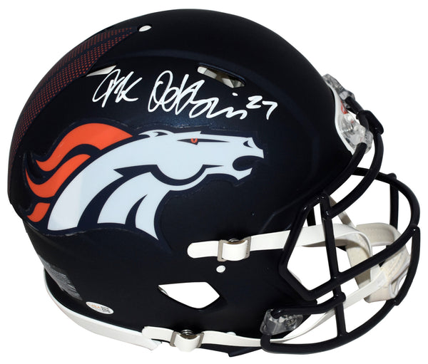 JK DOBBINS AUTOGRAPHED DENVER BRONCOS AUTHENTIC SPEED HELMET JSA