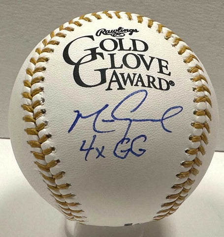 Cubs MARK GRACE Signed Official GOLD GLOVE LOGO Baseball AUTO w/ "4xGG" - JSA