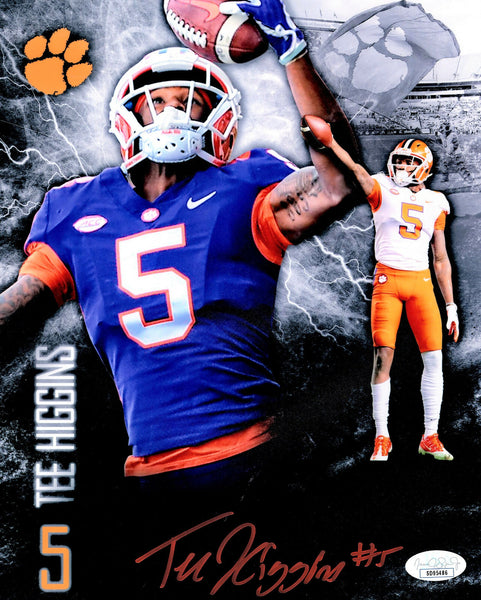 Bengals TEE HIGGINS Signed 8X10 Clemson Tigers Photo #1 AUTO - 2nd Rnd Pick JSA