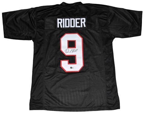DESMOND RIDDER AUTOGRAPHED ATLANTA FALCONS #9 BLACK THROWBACK JERSEY BECKETT