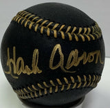 Braves HENRY HANK AARON Signed Official BLACK Baseball #2 AUTO 755 - HOF '82 JSA