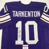 Autographed/Signed Fran Tarkenton HOF 86 Minnesota Purple Jersey JSA COA