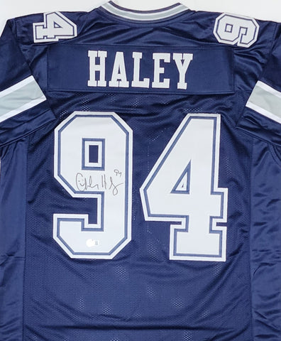 Dallas Cowboys HOF'er CHARLES HALEY Signed Custom Replica Blue Jersey AUTO - BAS