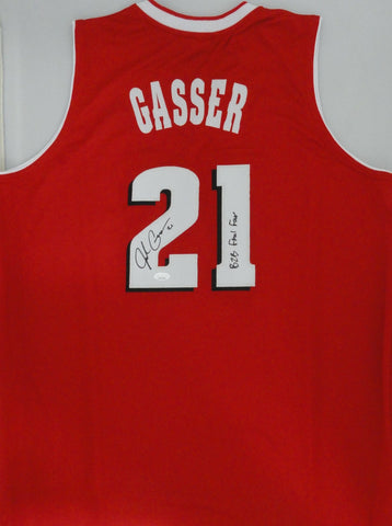 Badgers JOSH GASSER Signed Custom Replica Wisconsin Red Jersey AUTO w/ Script