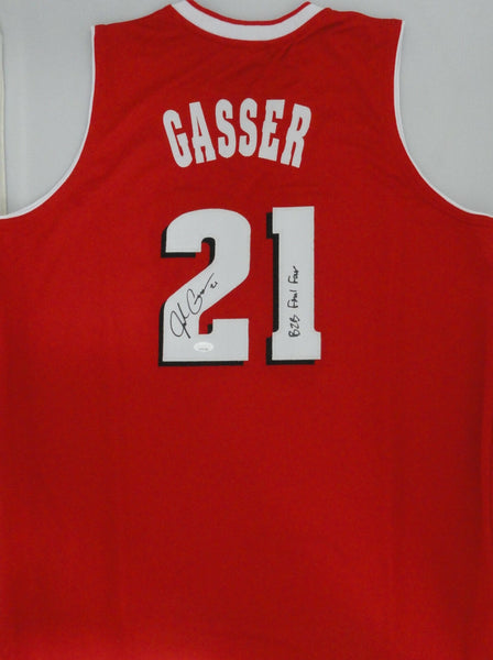 Badgers JOSH GASSER Signed Custom Replica Wisconsin Red Jersey AUTO w/ Script