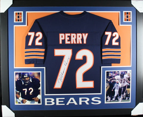 WILLIAM PERRY (Bears navy SKYLINE) Signed Autographed Framed Jersey JSA